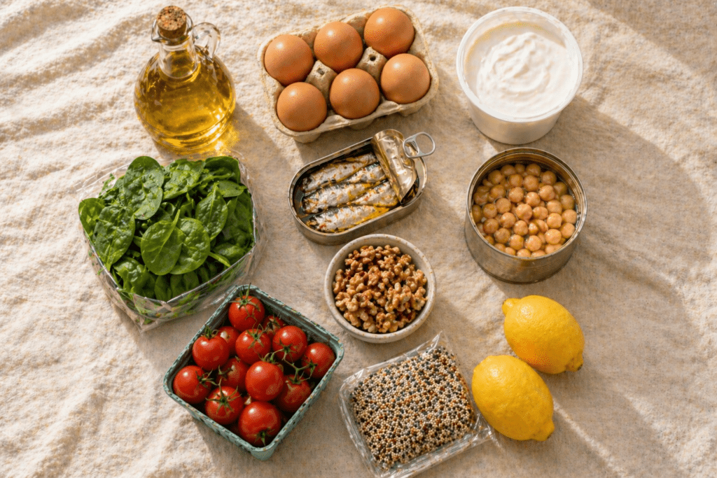 Fresh ingredients for healthy meal