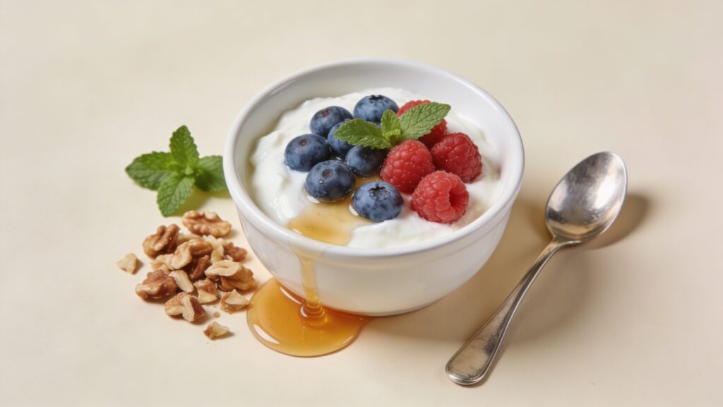 Yogurt with berries and nuts