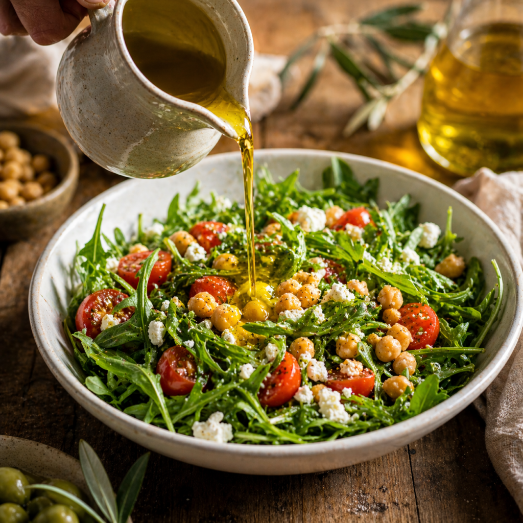 Chickpea salad with dressing