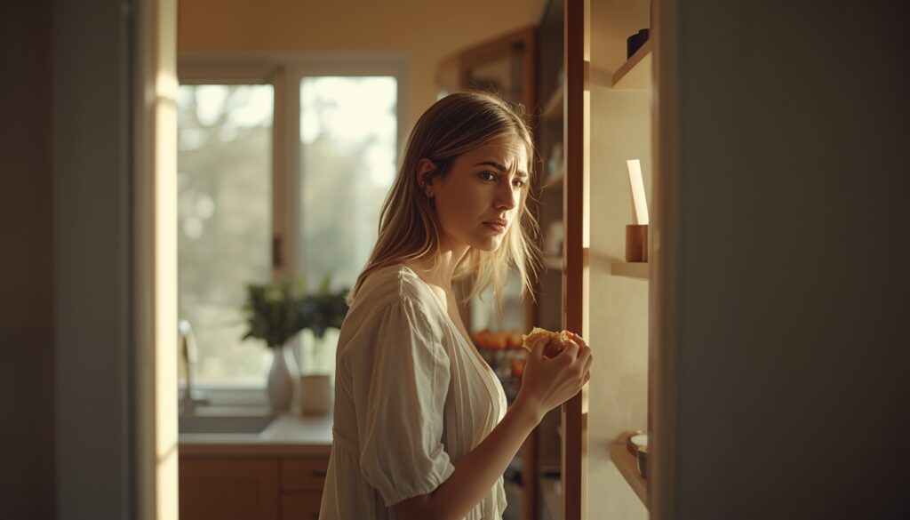 Woman holding coffee mug indoors