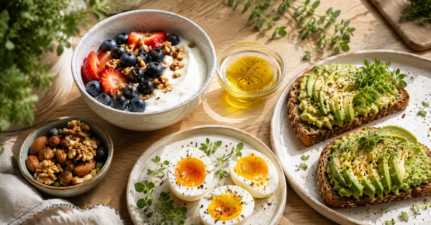 Healthy breakfast with avocado toast
