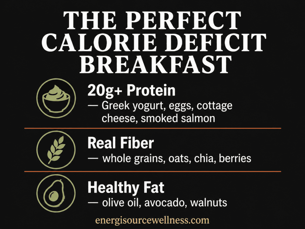 Calorie deficit breakfast components
