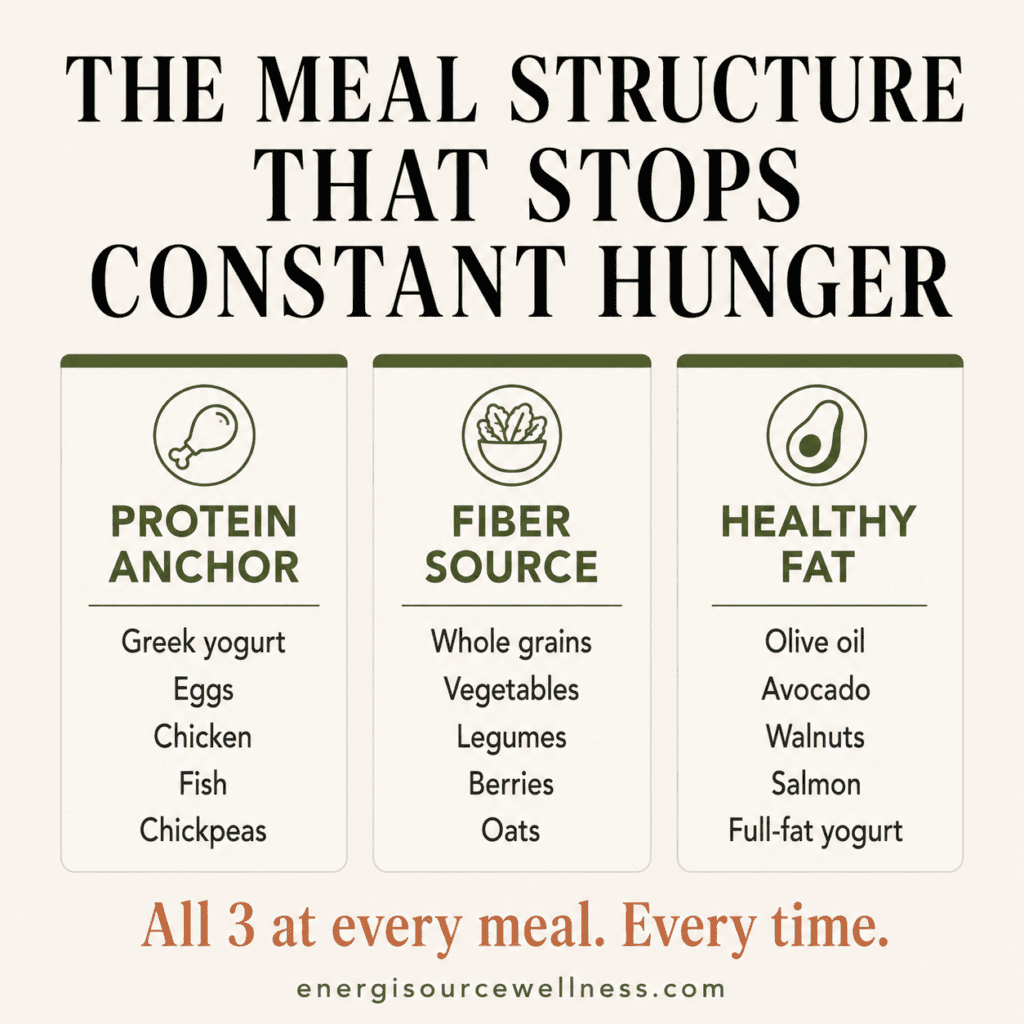 Meal structure for stopping hunger