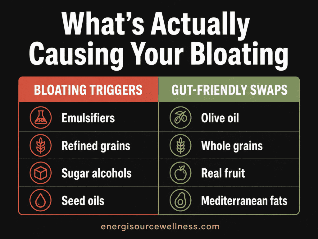 Bloating triggers and gut swaps chart