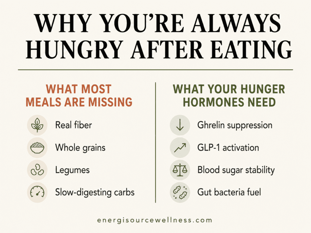 Foods High in Fiber and Protein That Keep You Full (The Mediterranean List) Hunger after eating causes