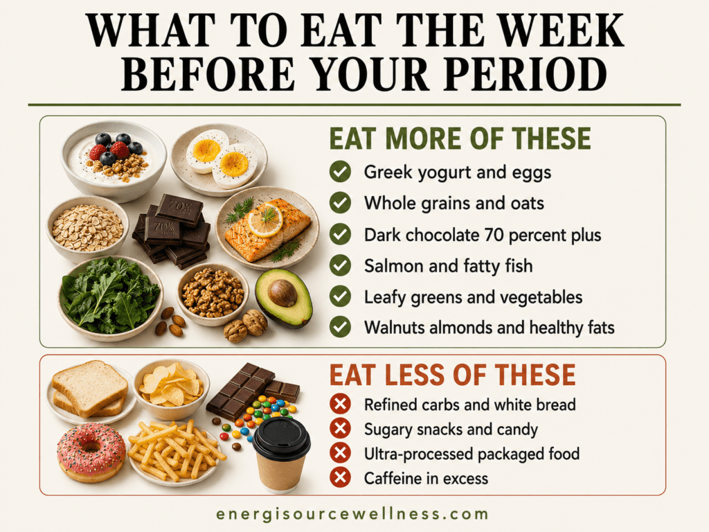 Why Am I So Hungry Before My Period (It Is Not Willpower — Here Is What Is Actually Happening) What to eat the week before your period to reduce PMS hunger and cravings — Mediterranean foods that support hormonal balance