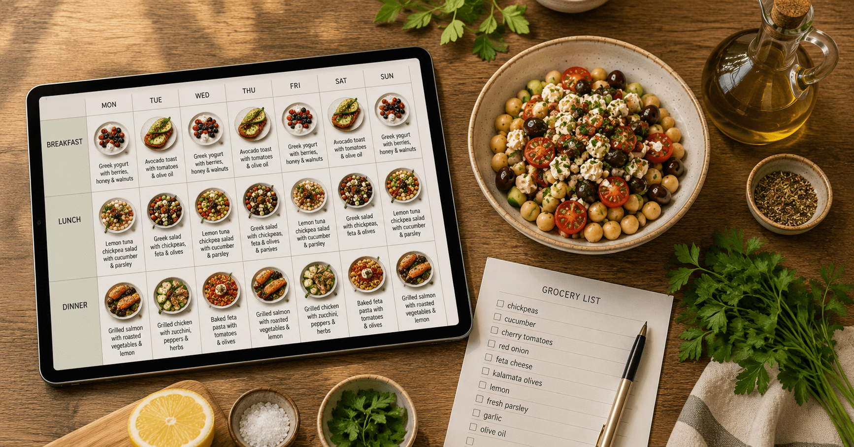 Eat This Much meal planning app Mediterranean diet dashboard screenshot, eat this much review
