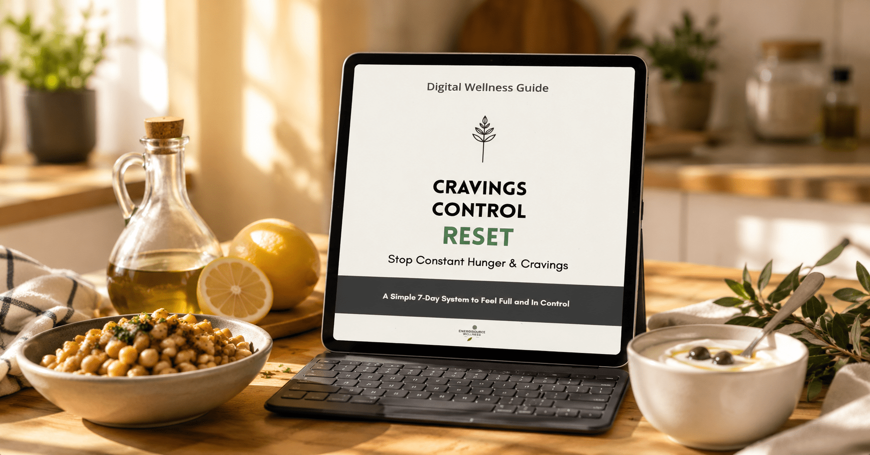 Cravings Control Reset Review: What Is Inside the $27 PDF and Is It Worth It? Cravings Control Reset PDF product image showing 7-day Mediterranean meal system for stopping hunger and cravings without restriction