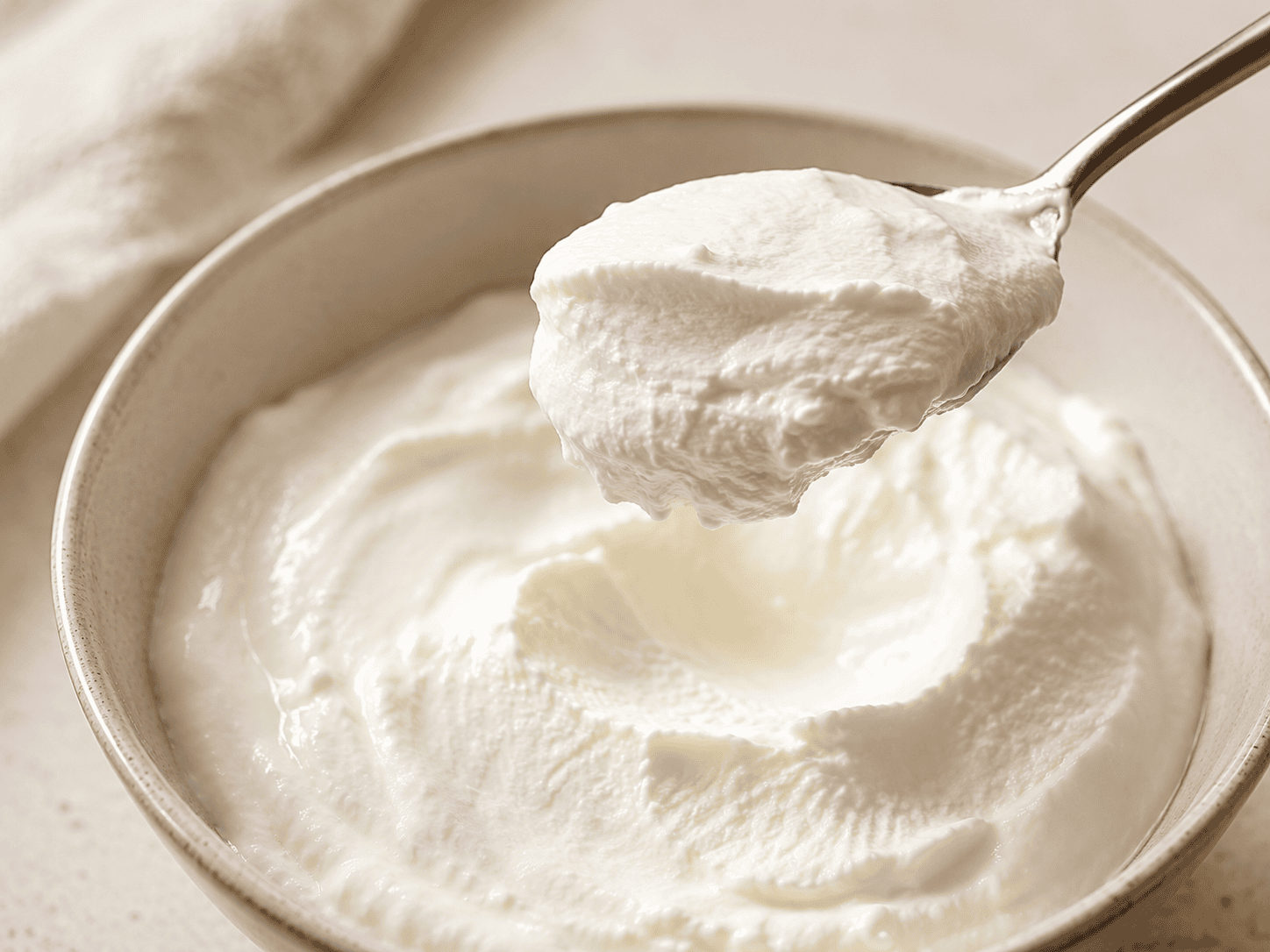 High Protein Yogurt: Why It Actually Keeps You Full for Hours Close-up of skyr yogurt texture showing thick creamy consistency